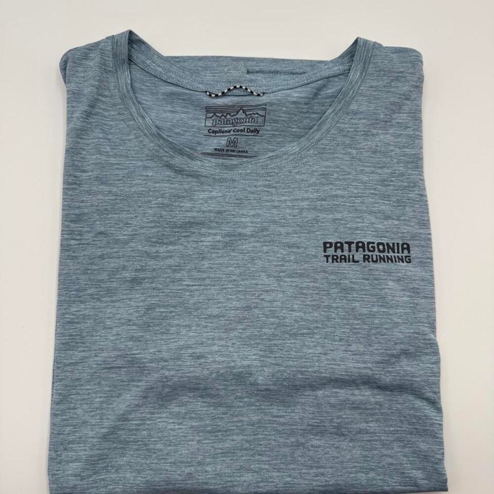 Patagonia Capilene cool Trail Running T-Shirt blue fits like small
